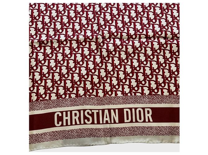 Oblique Foulard Dior Diortwin bordeaux blu - vista 5