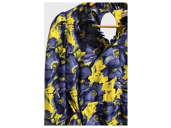 Abito Balenciaga con Stampa Floreale Blu e Gialla - vista 3