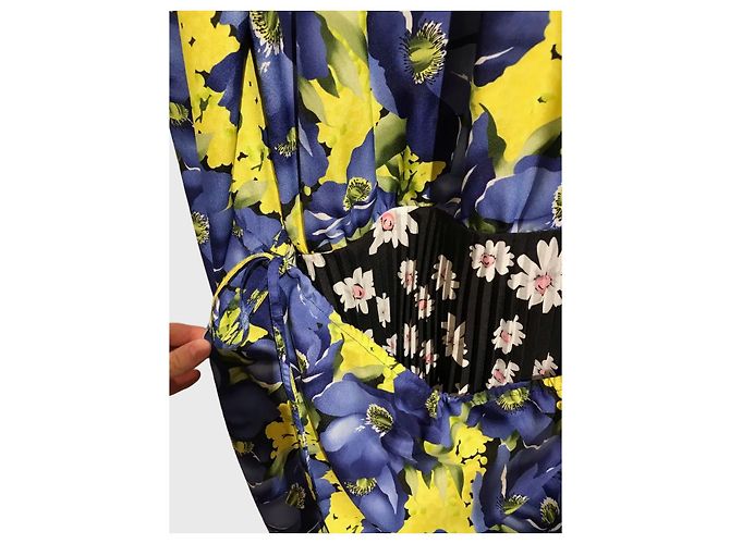 Abito Balenciaga con Stampa Floreale Blu e Gialla - vista 5