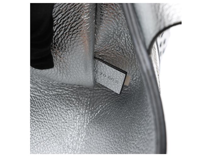 Chloé Sac à main et épaule Chloe Woody Medium en cuir, couleur Silver - vue 13