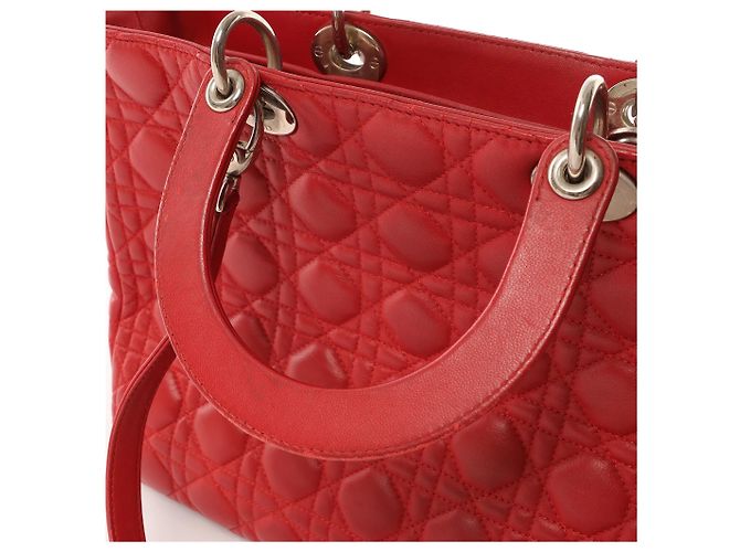 Lady Dior Leder Cannage Large 2Way Handtasche in Rot - Ansicht 10