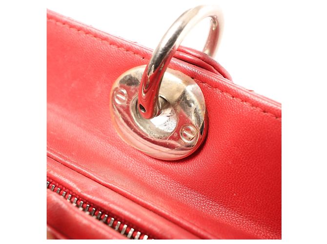 Lady Dior Leder Cannage Large 2Way Handtasche in Rot - Ansicht 12