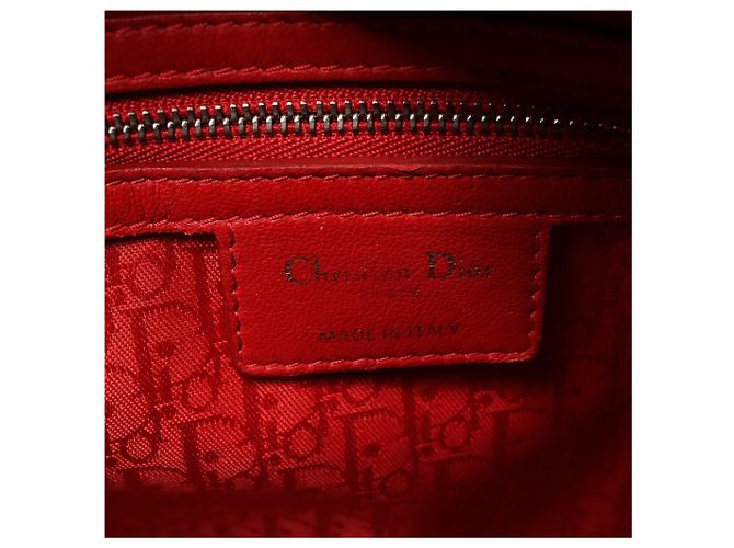 Lady Dior Leder Cannage Large 2Way Handtasche in Rot - Ansicht 13