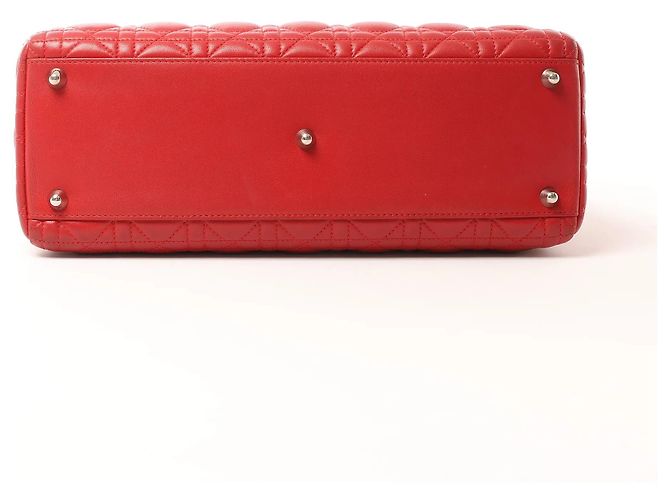 Lady Dior Leder Cannage Large 2Way Handtasche in Rot - Ansicht 15