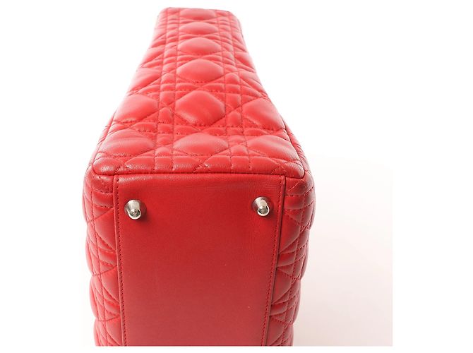 Lady Dior Leder Cannage Large 2Way Handtasche in Rot - Ansicht 16