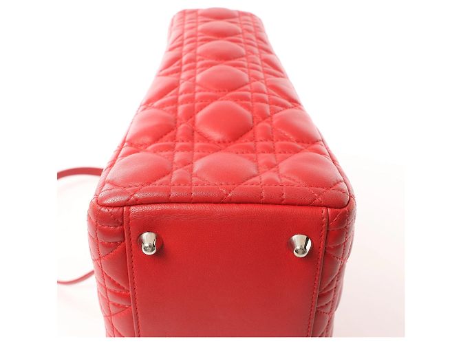 Lady Dior Leder Cannage Large 2Way Handtasche in Rot - Ansicht 17