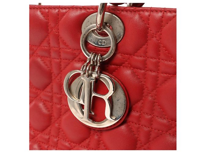 Lady Dior Leder Cannage Large 2Way Handtasche in Rot - Ansicht 4
