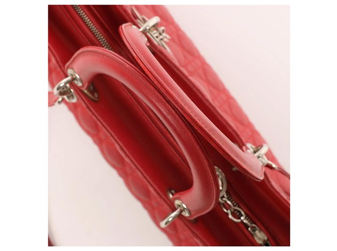 Lady Dior Leder Cannage Large 2Way Handtasche in Rot - Ansicht 7