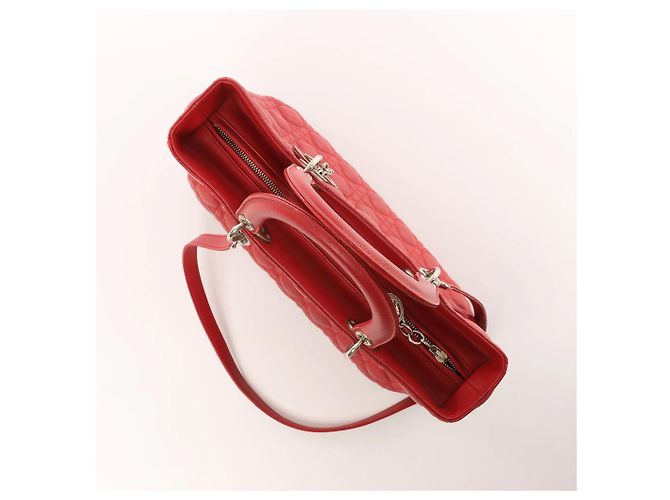 Lady Dior Leder Cannage Large 2Way Handtasche in Rot - Ansicht 8