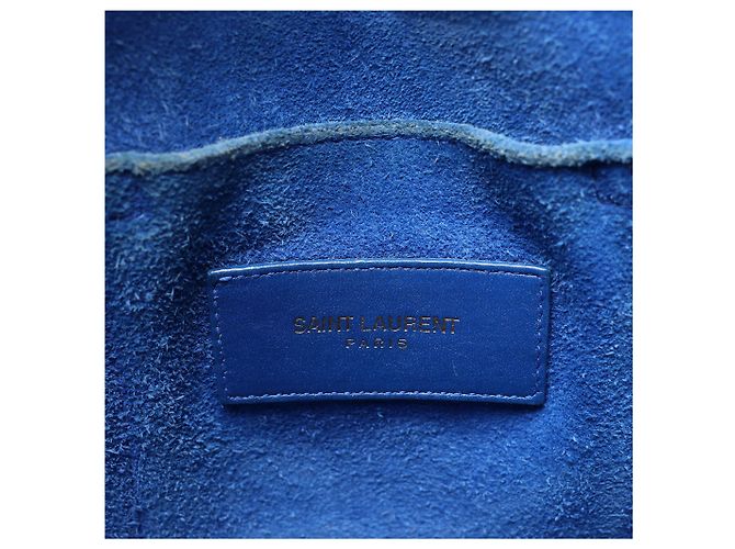 Autre Marque Saint Laurent Paris Sac de Jour Nano Leather 2Way Handbag Blue 340778 - vista 10