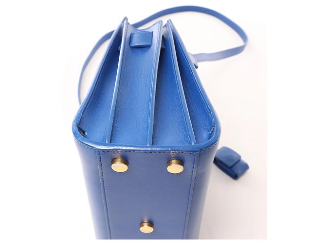 Autre Marque Saint Laurent Paris Sac de Jour Nano Leather 2Way Handbag Blue 340778 - vista 14
