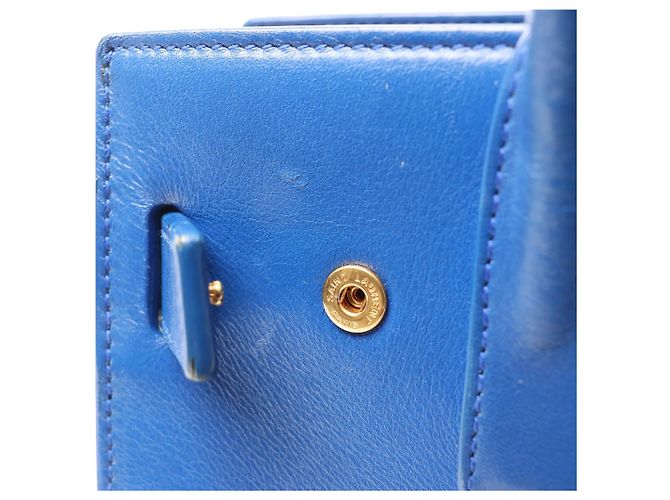 Autre Marque Saint Laurent Paris Sac de Jour Nano Leather 2Way Handbag Blue 340778 - vista 17