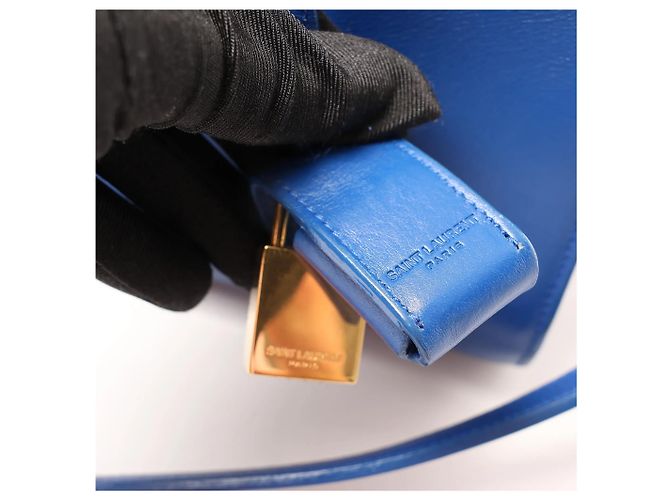 Autre Marque Saint Laurent Paris Sac de Jour Nano Leather 2Way Handbag Blue 340778 - vista 18