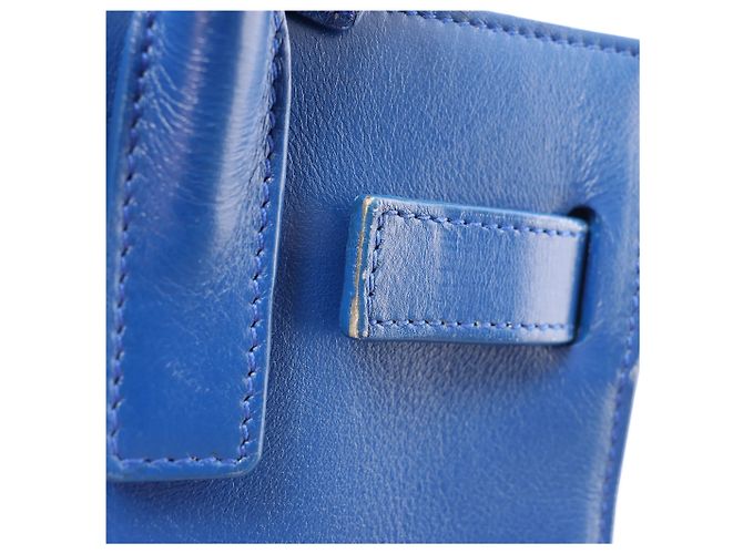 Autre Marque Saint Laurent Paris Sac de Jour Nano Leather 2Way Handbag Blue 340778 - vista 19