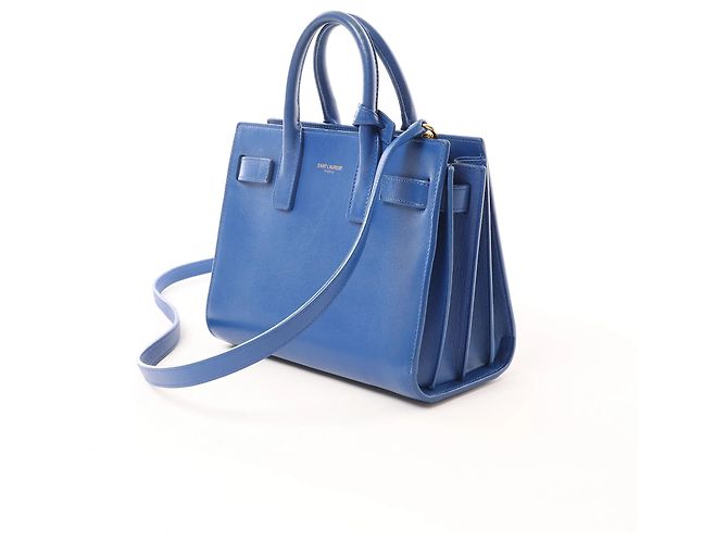 Autre Marque Saint Laurent Paris Sac de Jour Nano Leather 2Way Handbag Blue 340778 - vista 2