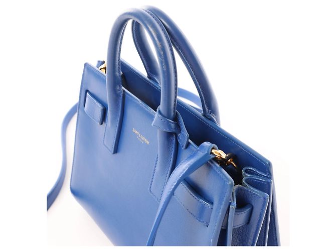 Autre Marque Saint Laurent Paris Sac de Jour Nano Leather 2Way Handbag Blue 340778 - vista 3