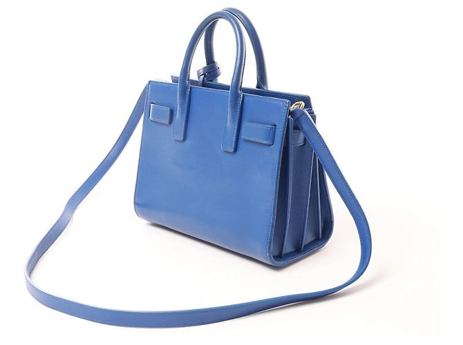 Autre Marque Saint Laurent Paris Sac de Jour Nano Leather 2Way Handbag Blue 340778 - vista 4
