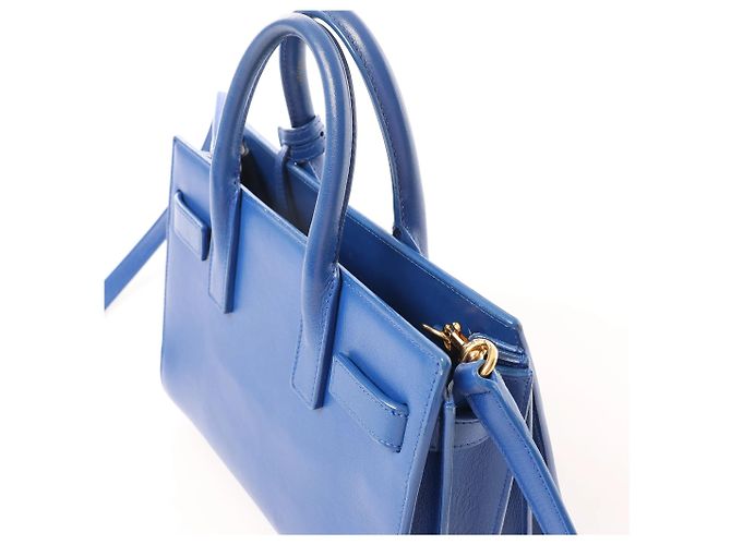 Autre Marque Saint Laurent Paris Sac de Jour Nano Leather 2Way Handbag Blue 340778 - vista 5