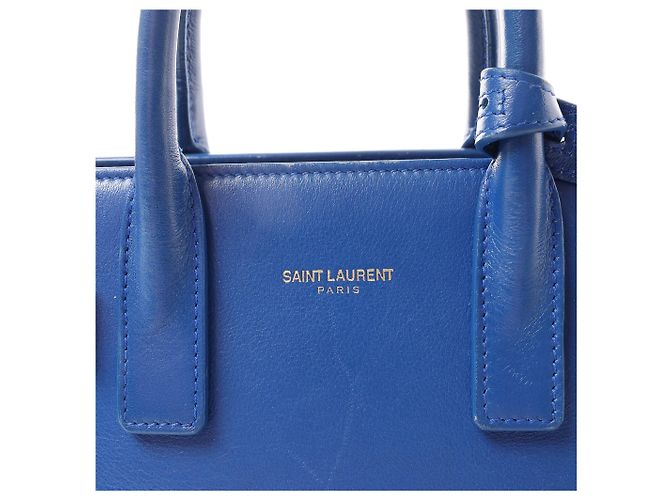 Autre Marque Saint Laurent Paris Sac de Jour Nano Leather 2Way Handbag Blue 340778 - vista 7