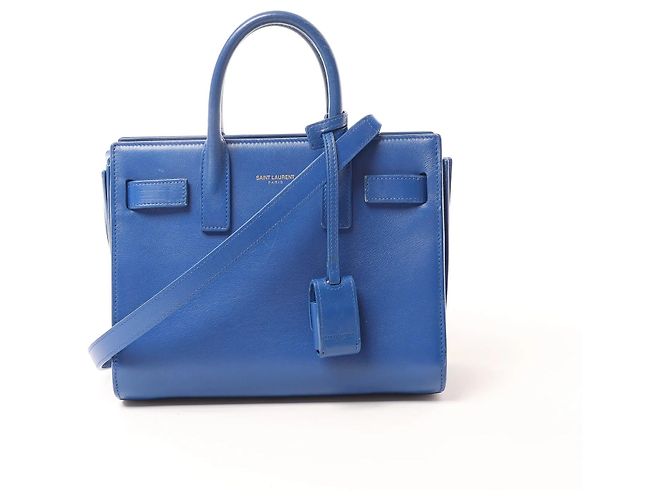 Autre Marque Saint Laurent Paris Sac de Jour Nano Leather 2Way Handbag Blue 340778 - vista 8