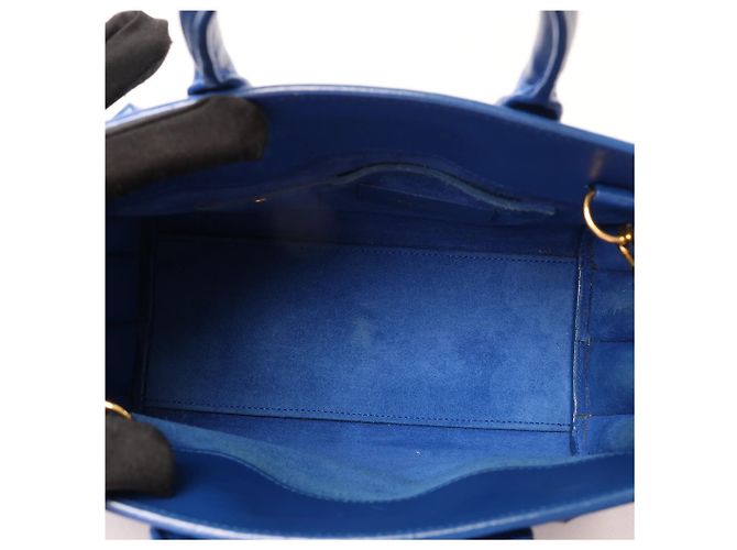 Autre Marque Saint Laurent Paris Sac de Jour Nano Leather 2Way Handbag Blue 340778 - vista 9