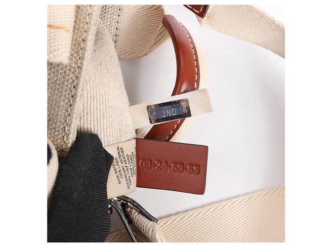Borsa a mano 2Way Chloé Woody North South in tela e pelle Beige x Brown - vista 11