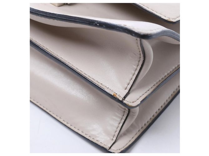 FENDI Kan I Mini Leder-Umhängetasche mit Kette in Grau 8M0381 - Ansicht 11