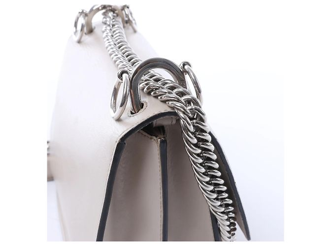 FENDI Kan I Mini Leder-Umhängetasche mit Kette in Grau 8M0381 - Ansicht 5