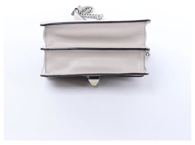FENDI Kan I Mini Leder-Umhängetasche mit Kette in Grau 8M0381 - Ansicht 6