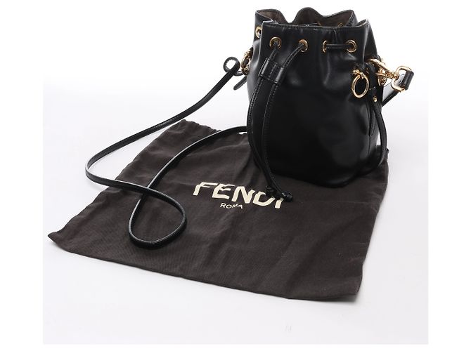 Borsa a tracolla 2Way Mon Tresor Mini in pelle Fendi in nero 8BS010 - vista 15
