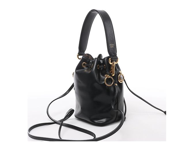 Borsa a tracolla 2Way Mon Tresor Mini in pelle Fendi in nero 8BS010 - vista 3