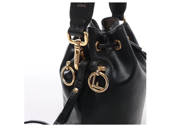 Borsa a tracolla 2Way Mon Tresor Mini in pelle Fendi in nero 8BS010 - vista 4