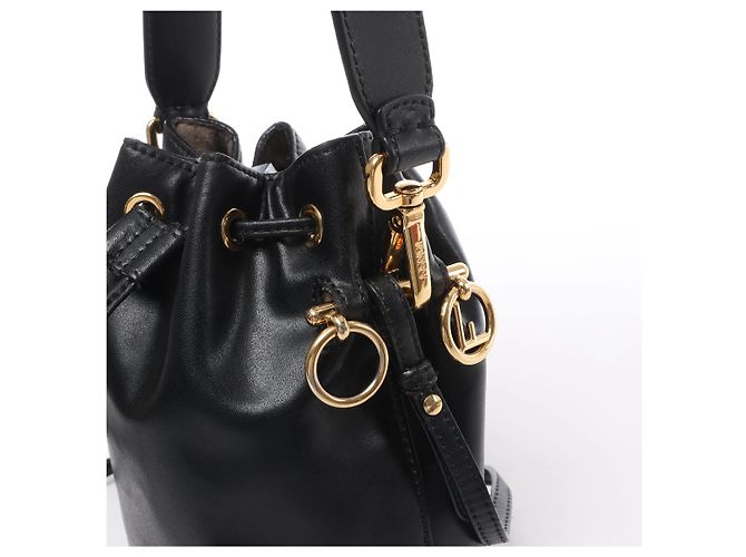 Borsa a tracolla 2Way Mon Tresor Mini in pelle Fendi in nero 8BS010 - vista 5