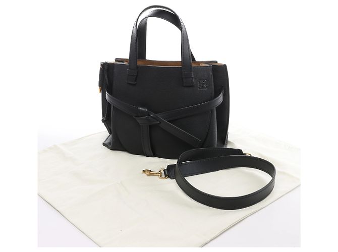 Loewe Gate Top Handle 2Way Handtasche aus Leder in Schwarz - Ansicht 14