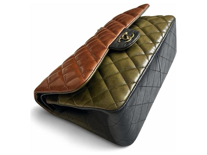 Timeless Borsa Chanel Jumbo Classic Double Flap Edinburgh TriColor - vista 5