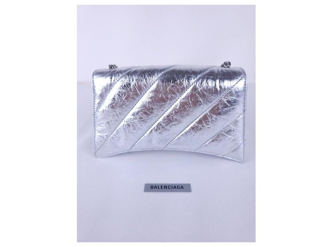 Borsa a tracolla Balenciaga Crush XS Argent in pelle - vista 10