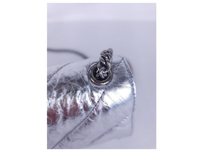 Borsa a tracolla Balenciaga Crush XS Argent in pelle - vista 12