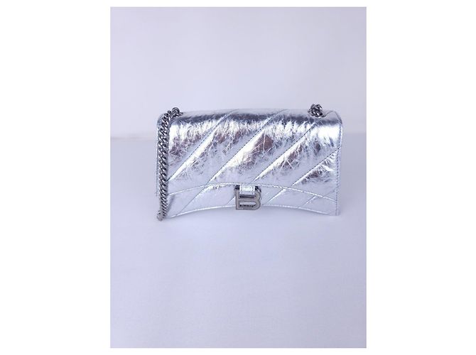 Borsa a tracolla Balenciaga Crush XS Argent in pelle - vista 2