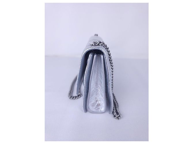 Borsa a tracolla Balenciaga Crush XS Argent in pelle - vista 6