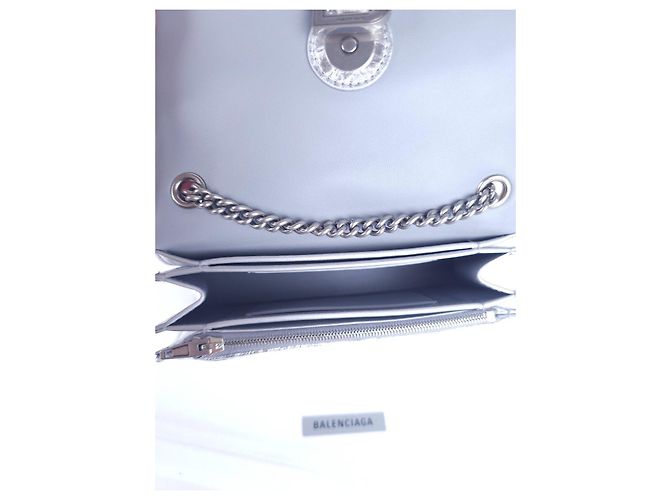 Borsa a tracolla Balenciaga Crush XS Argent in pelle - vista 9