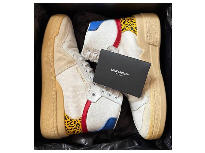 Autre Marque Saint Laurent Baskets Montantes Blanc Léopard EU 37 - vue 8
