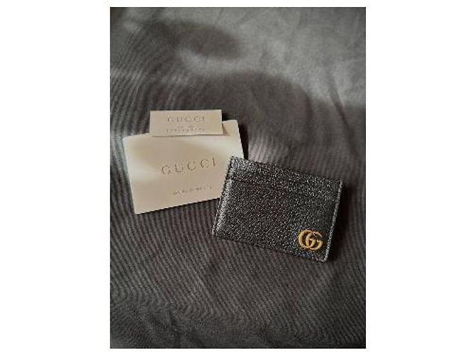 Gucci Bamboo Shopper Borsa in Pelle Nera e Porta Carte GG Set - vista 8