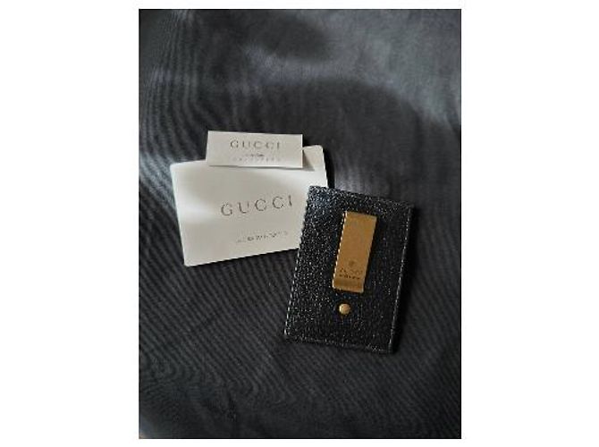 Gucci Bamboo Shopper Borsa in Pelle Nera e Porta Carte GG Set - vista 9