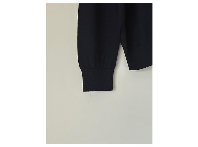 Paul Smith Rollkragenpullover aus Wolle in Marineblau mit Perlmuttknöpfen - Ansicht 6