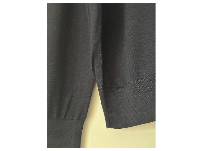Paul Smith Rollkragenpullover aus Wolle in Marineblau mit Perlmuttknöpfen - Ansicht 7