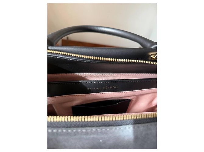 Autre Marque Maison Héroïne Leder Shopper Schwarz - Ansicht 2