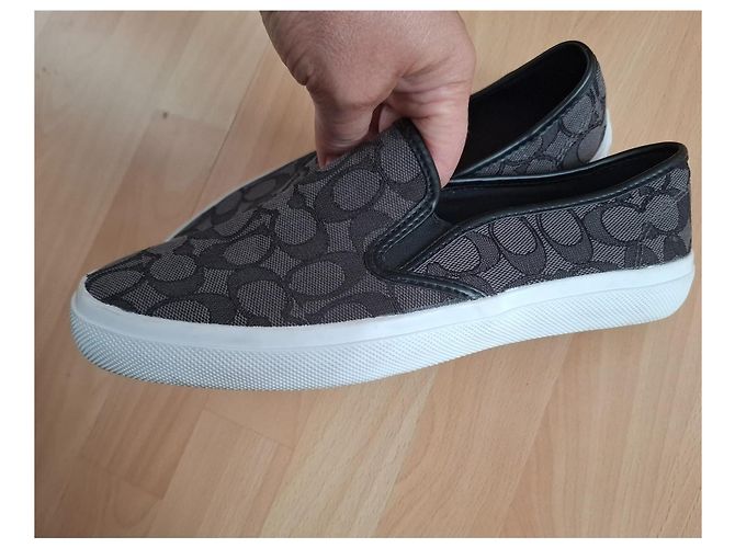 Baskets sans lacets Coach en toile monogramme - vue 12