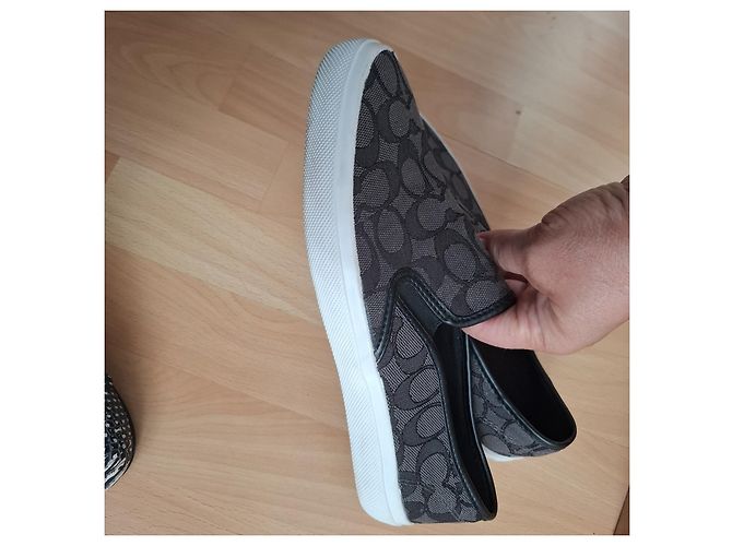 Baskets sans lacets Coach en toile monogramme - vue 15