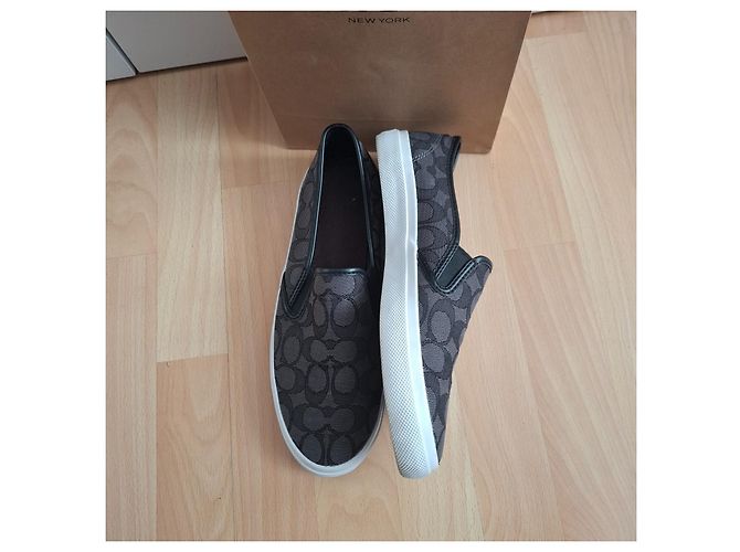 Baskets sans lacets Coach en toile monogramme - vue 16