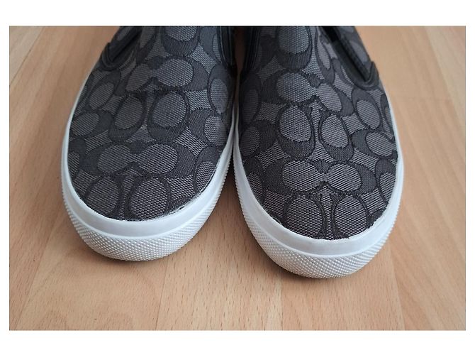 Baskets sans lacets Coach en toile monogramme - vue 3